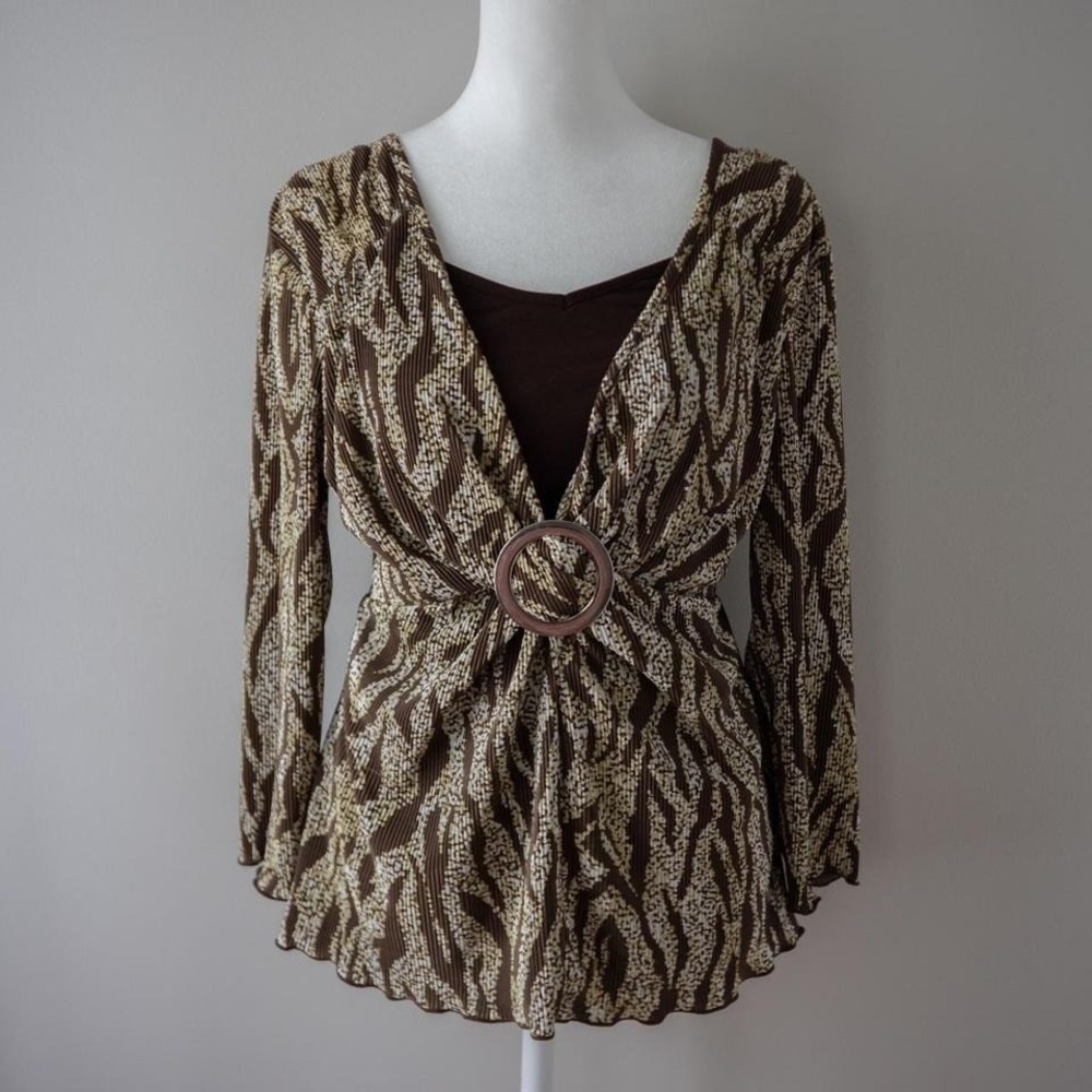 Y2K Animal Print Apostrophe Blouse